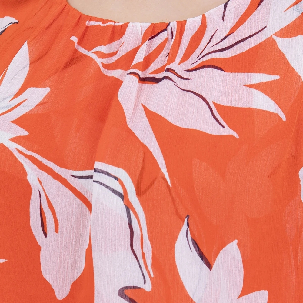 Floral Orange Sleeveless Top - Picture 7 of 10